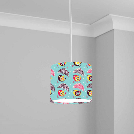 Colorful Bird and Umbrella Pattern Ceiling Lampshade Lightshade for Room - 20cm x 18.5cm