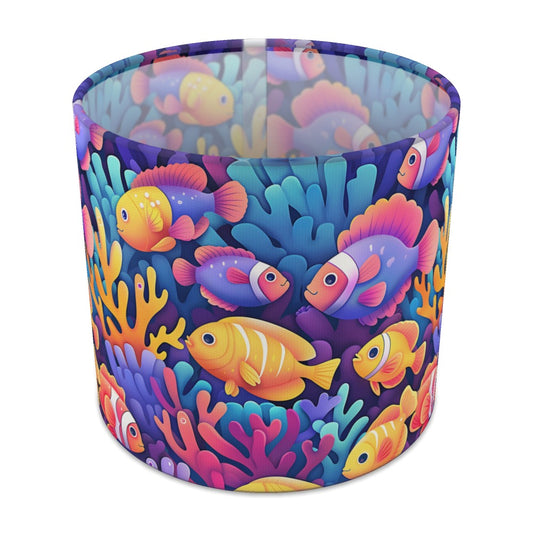 Colourful Fish with Coral lampshade - 20cm Table