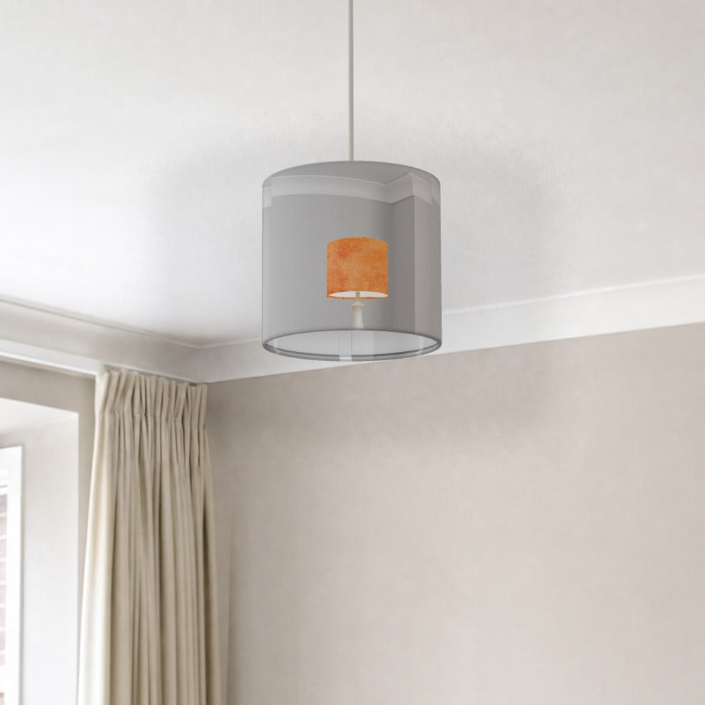 Rustic Orange Textured Pattern lampshade