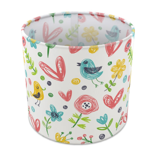 Whimsical Birds and Hearts lampshade - 20cm Table