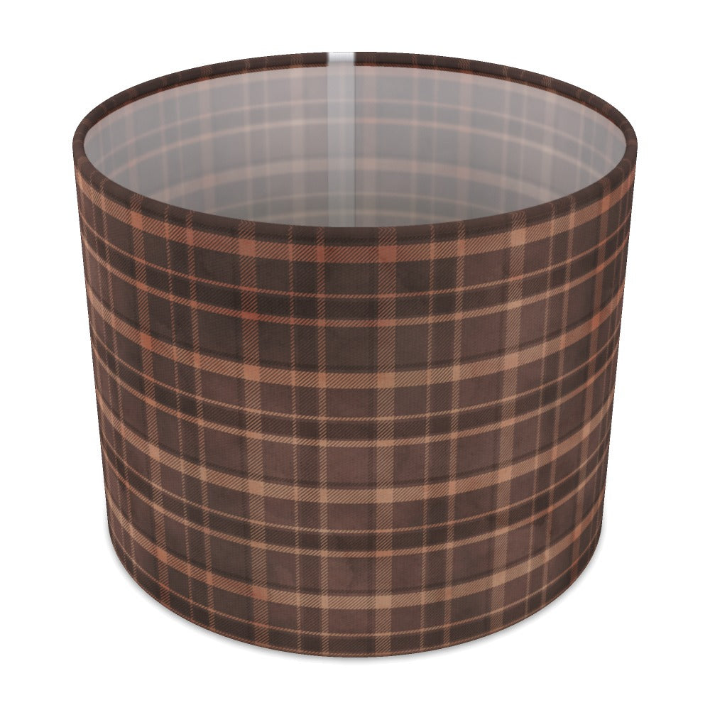 Brown Plaid Pattern lampshade - 25cm Table