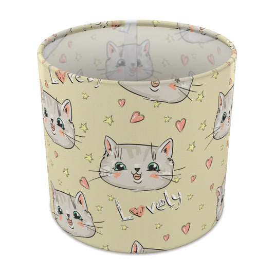 Cute Kitten and Hearts lampshade - 20cm Table