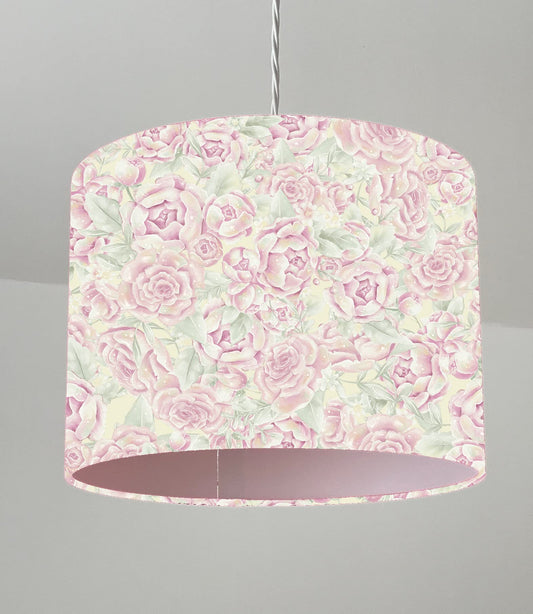 Pink Roses Floral Ceiling Lampshade Lightshade for Room - 20cm x 18.5cm