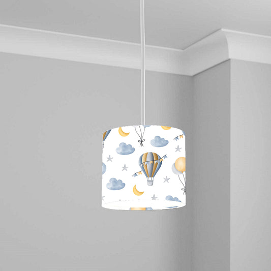 Hot Air Balloon and Moon Ceiling Lampshade Lightshade for Nursery - 20cm x 18.5cm