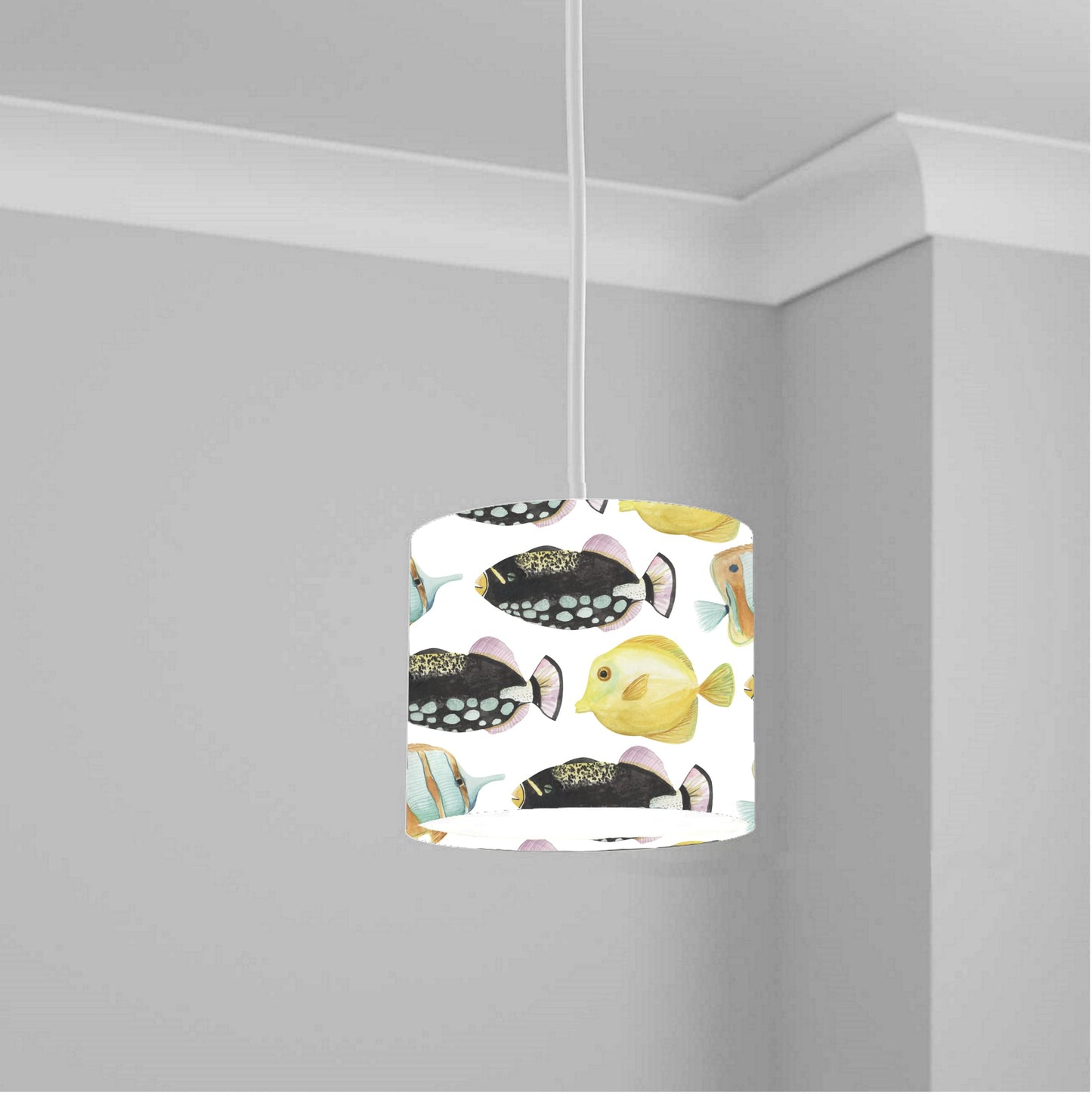 Tropical Fish Pattern Ceiling Lampshade Lightshade for Room - 20cm x 18.5cm