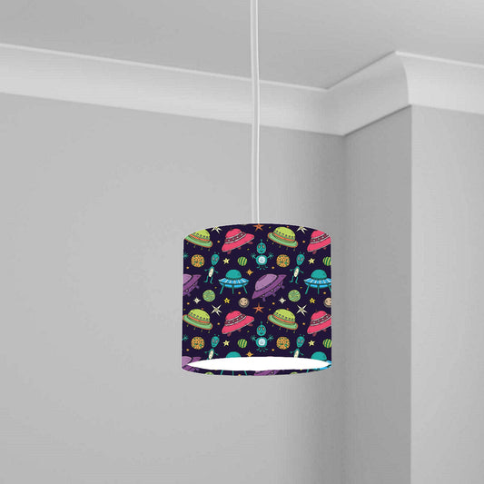 Colorful Space Alien Theme Ceiling Lampshade Lightshade for Nursery - 20cm x 18.5cm
