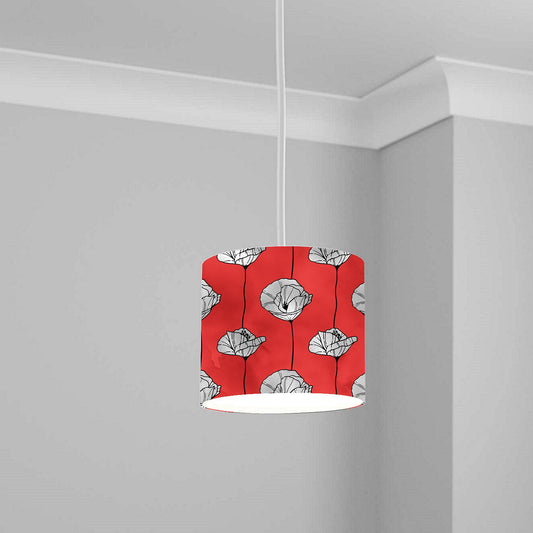 Red Poppy Floral Pattern Ceiling Lampshade Lightshade for Room 1-20cm x 18.5cm