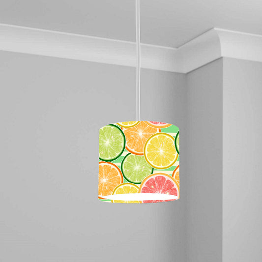 Citrus Fruit Pattern Ceiling Lampshade Lightshade for Room - Orange Lime Grapefruit Design 20cm x 18.5cm