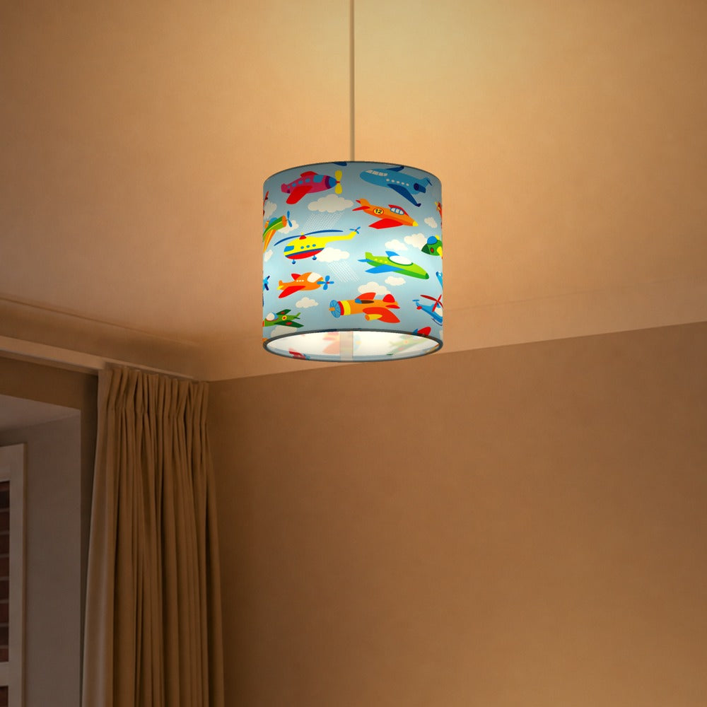 Colorful Helicopter and Airplane Sky lampshade