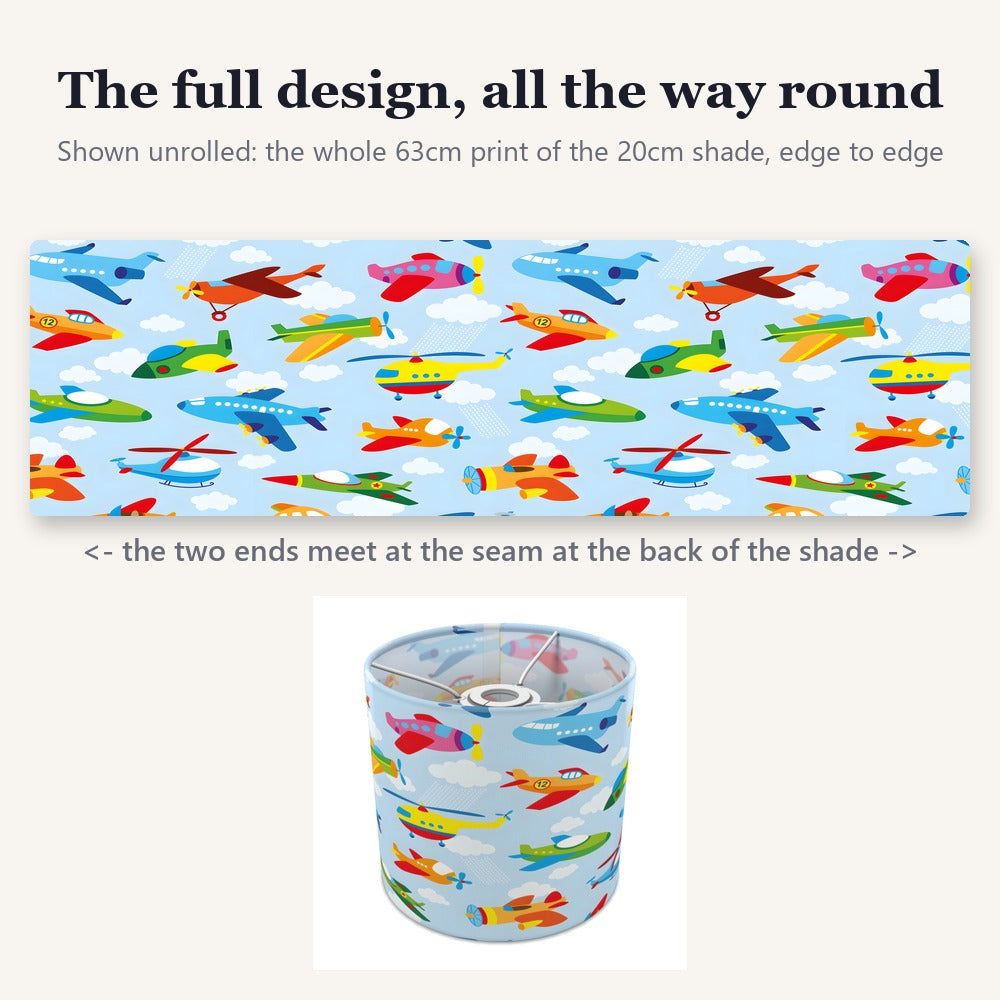Colorful Helicopter and Airplane Sky lampshade
