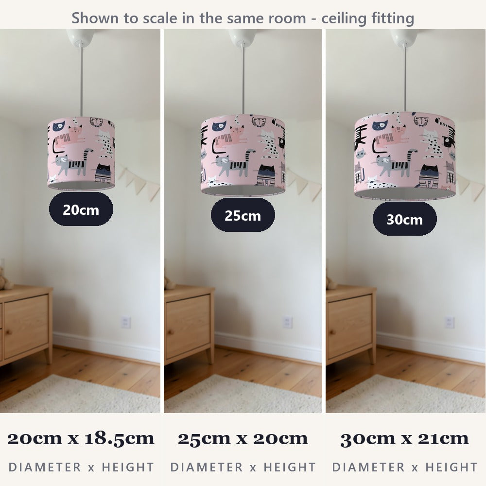 Pink Whimsical Cat lampshade