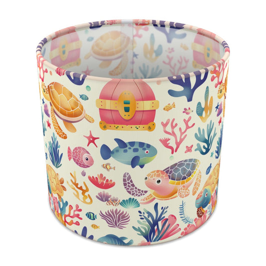 Colourful Turtles and Treasure lampshade - 20cm Table