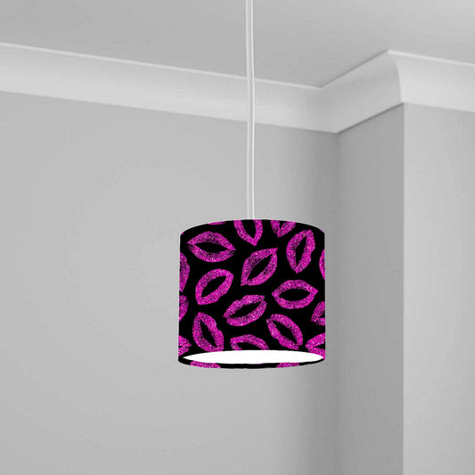 Purple Glitter Lips Pattern Ceiling Lampshade Lightshade for Room - 20cm x 18.5cm