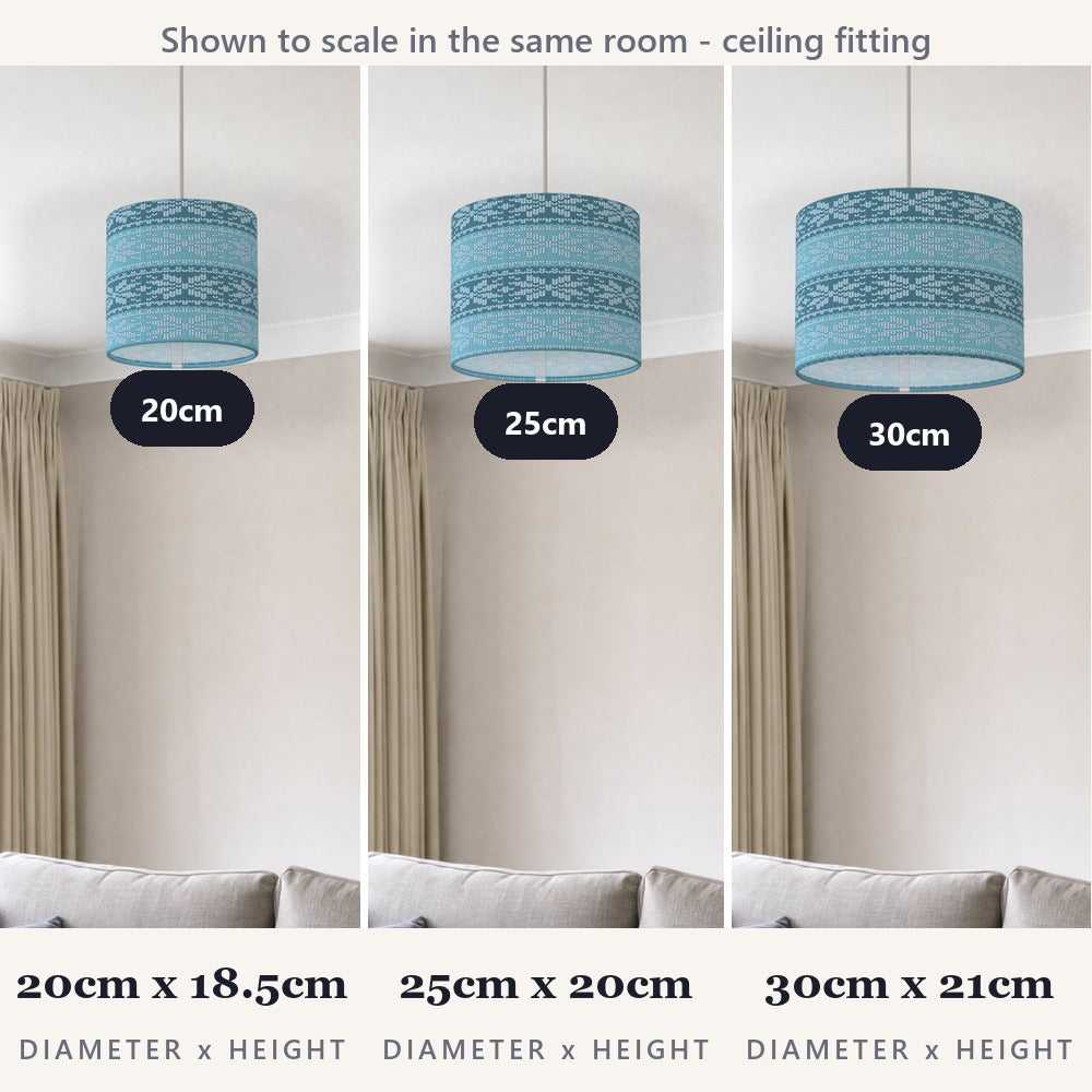 Blue Nordic Knit Pattern lampshade