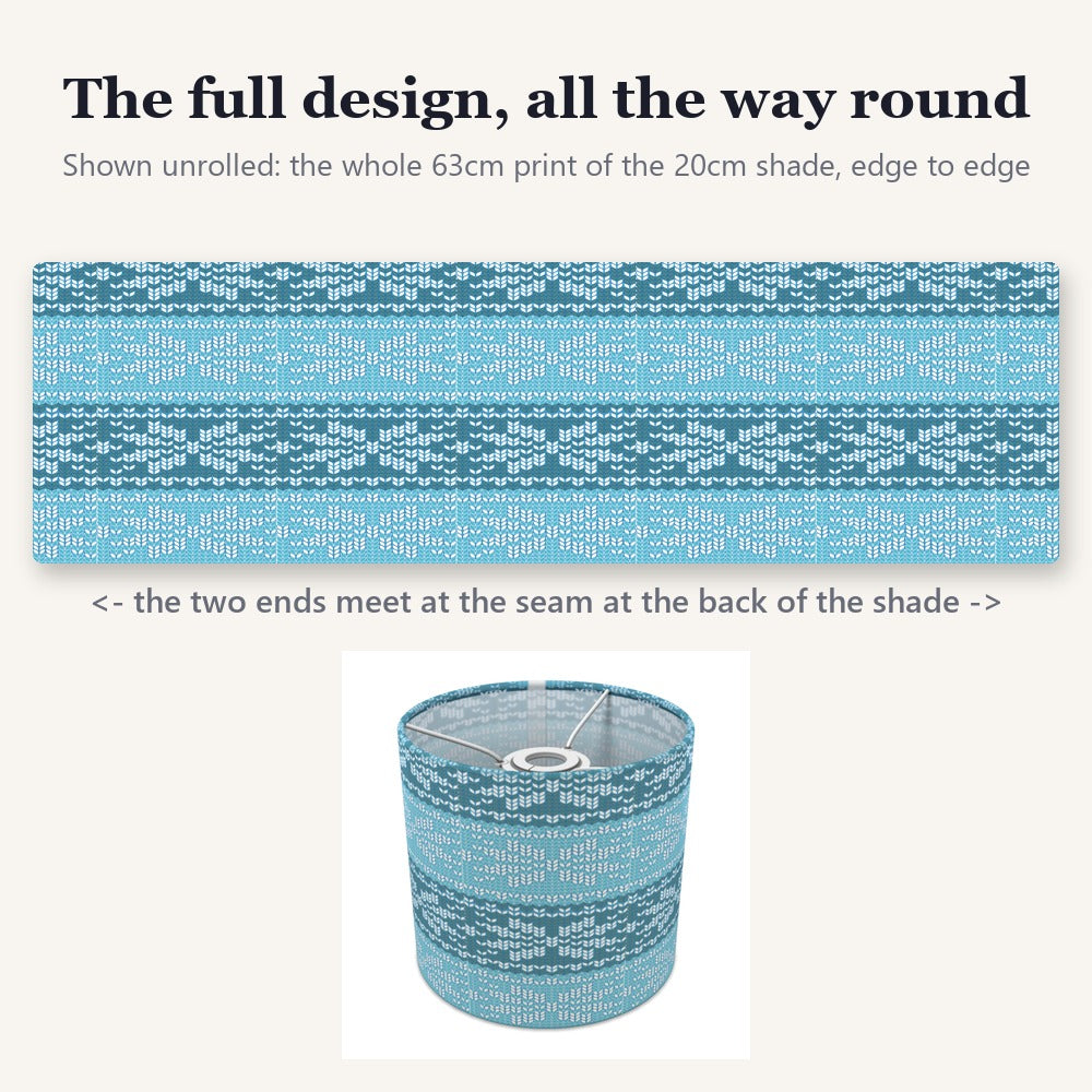 Blue Nordic Knit Pattern lampshade