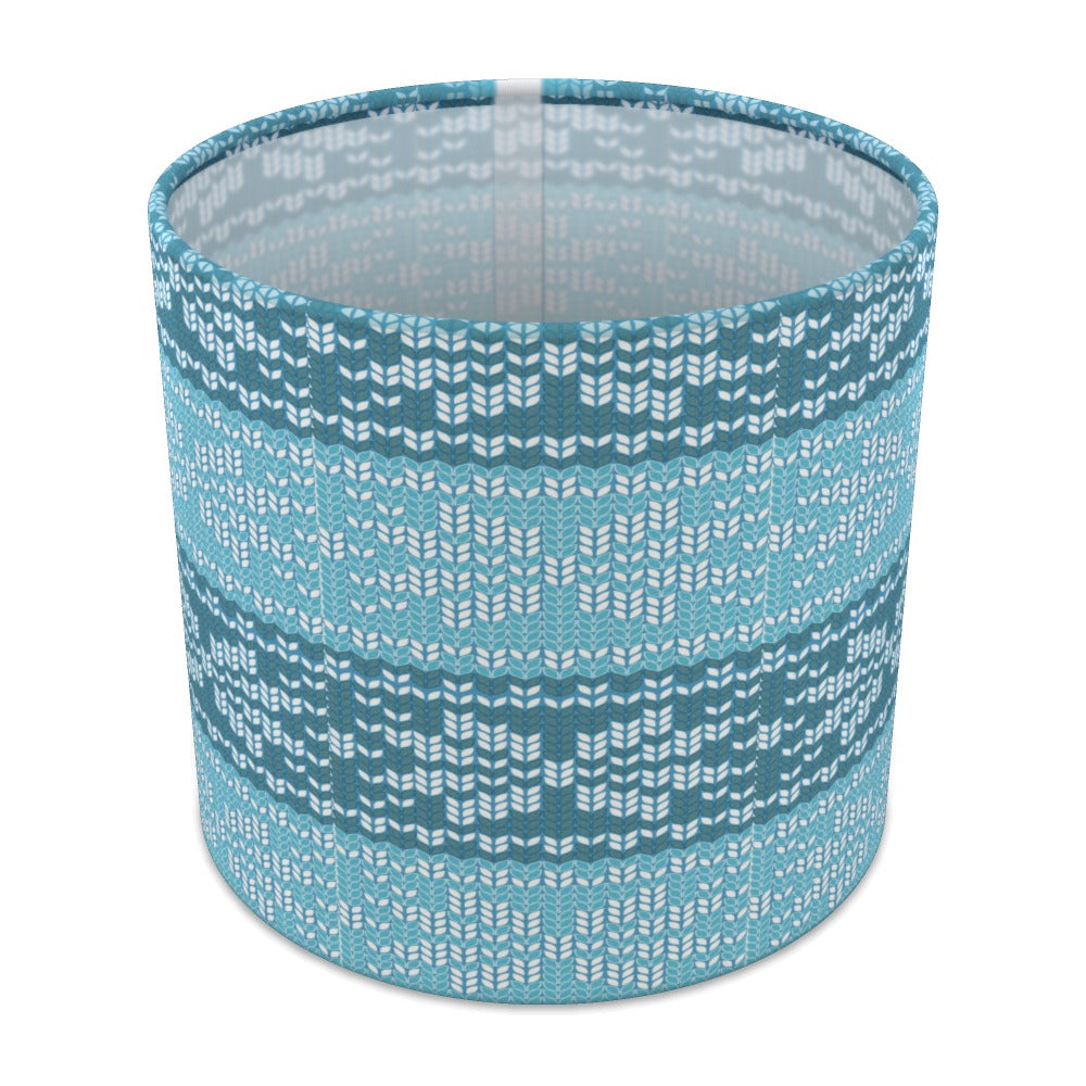 Blue Nordic Knit Pattern lampshade - 20cm Table