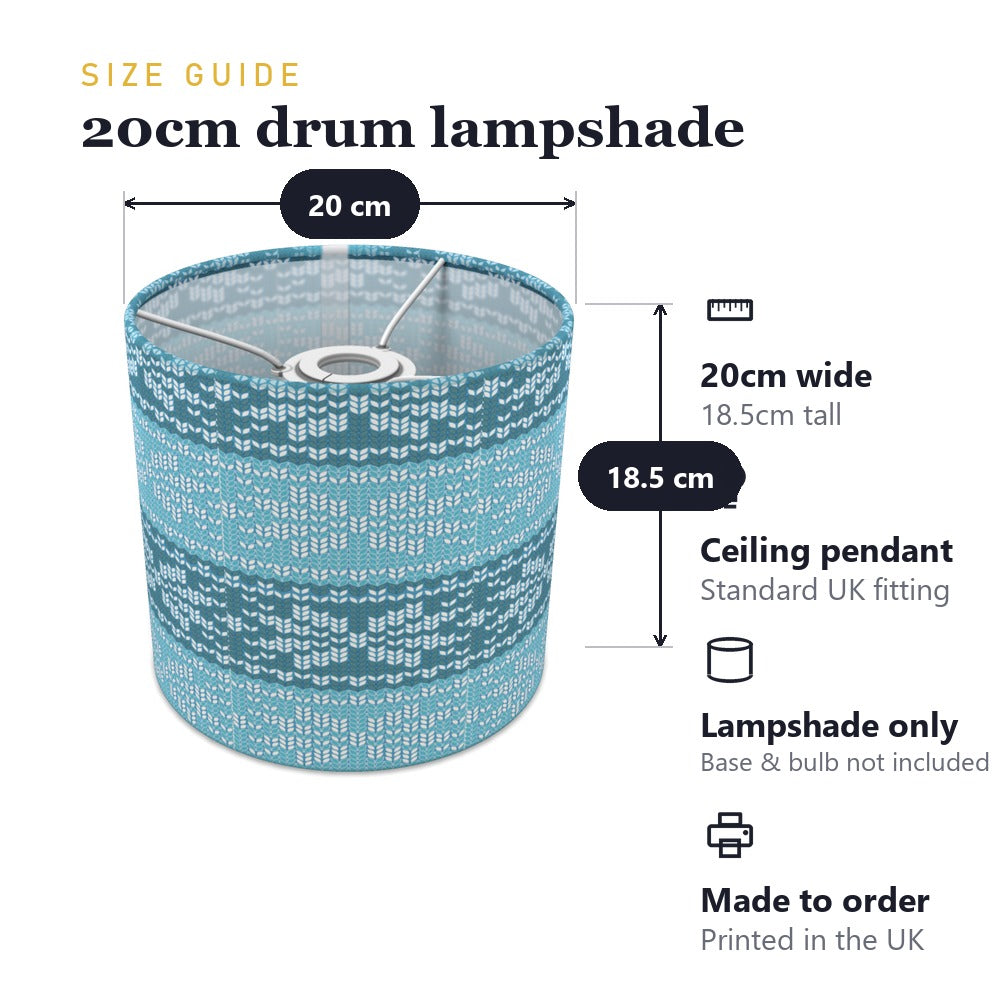 Blue Nordic Knit Pattern lampshade