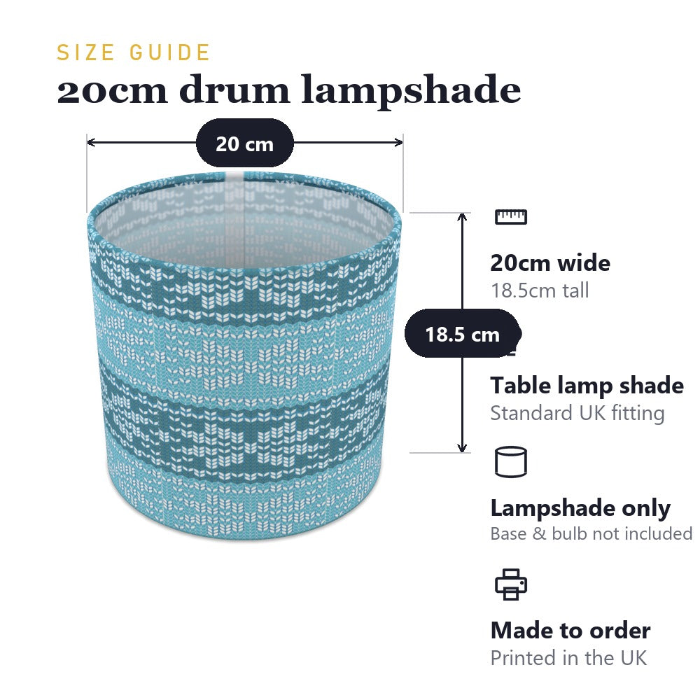 Blue Nordic Knit Pattern lampshade
