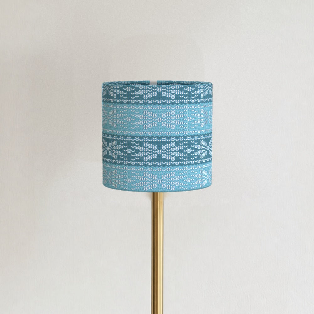 Blue Nordic Knit Pattern lampshade