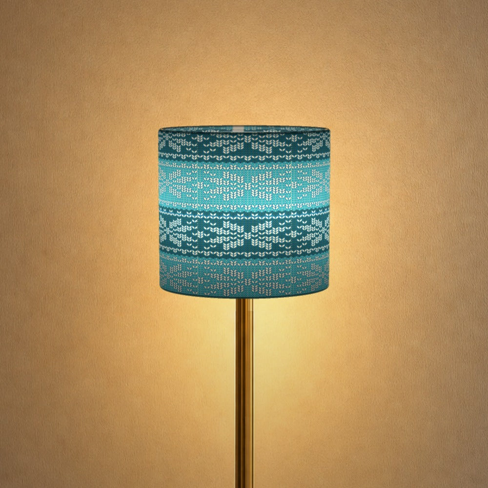 Blue Nordic Knit Pattern lampshade