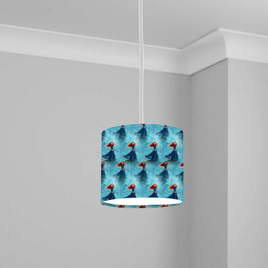 Princess Brave Blue Character Ceiling Lampshade Lightshade for Nursery - 20cm x 18.5cm