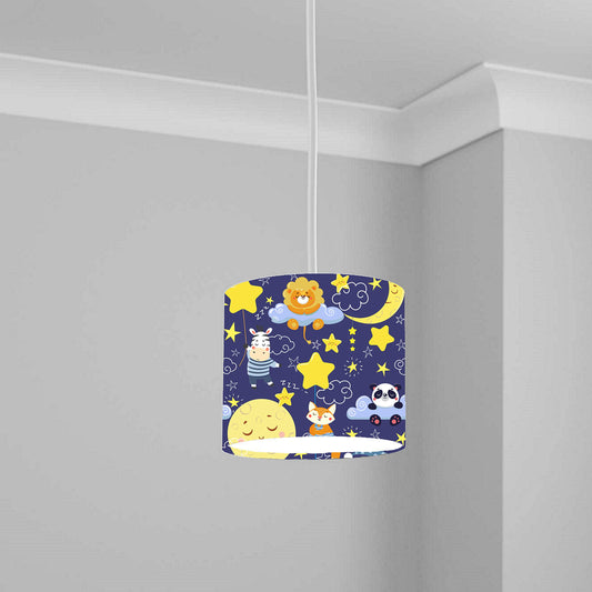 Starry Night Safari Animal Ceiling Lampshade Lightshade for Kids Room - 20cm x 18.5cm