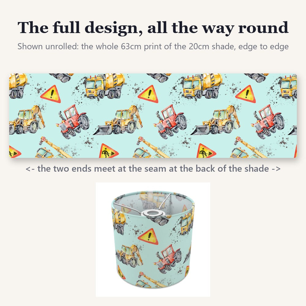 Multicolored Construction Vehicles lampshade