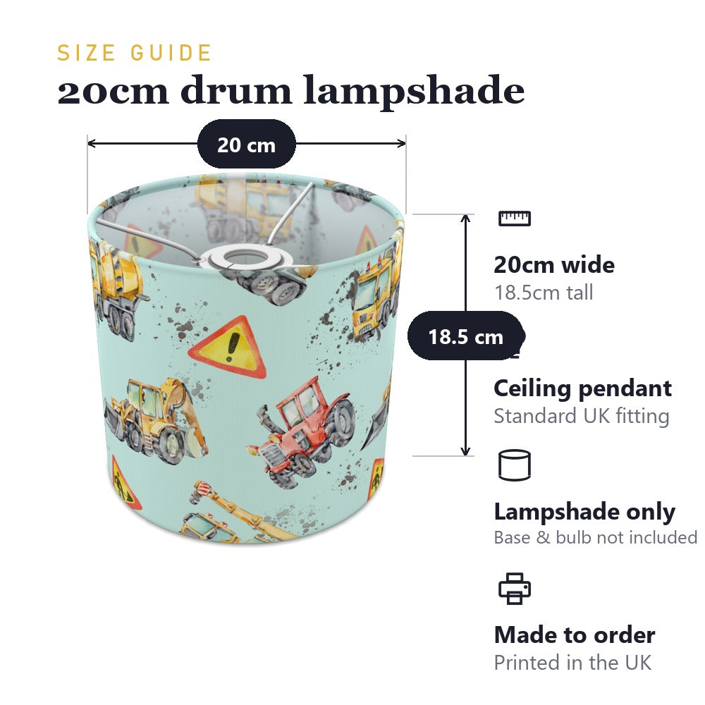 Multicolored Construction Vehicles lampshade