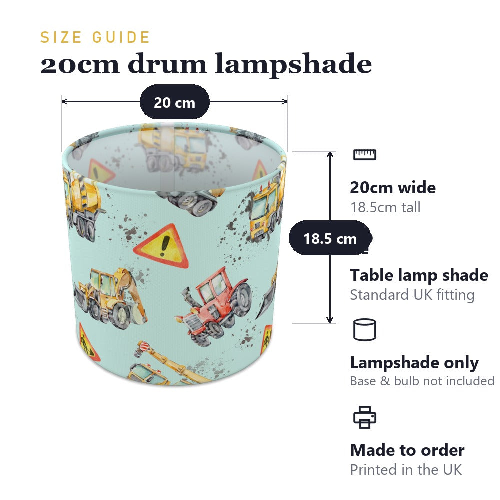 Multicolored Construction Vehicles lampshade
