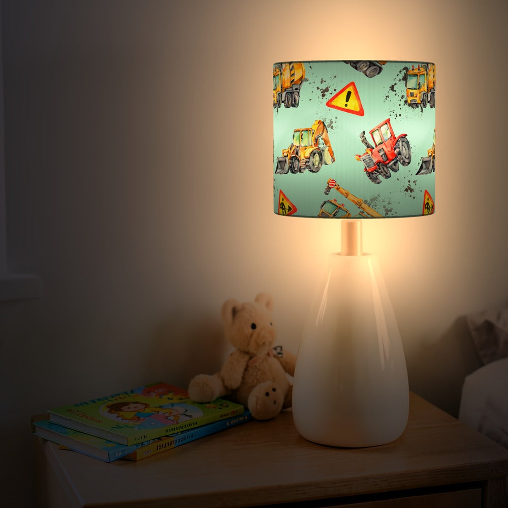 Multicolored Construction Vehicles lampshade