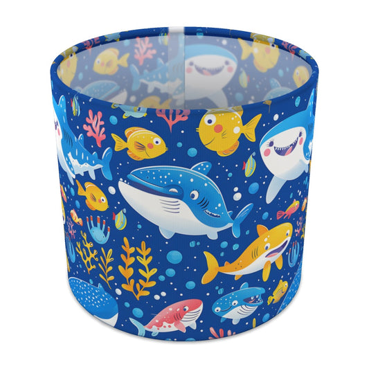 Colourful Sharks lampshade - 20cm Table
