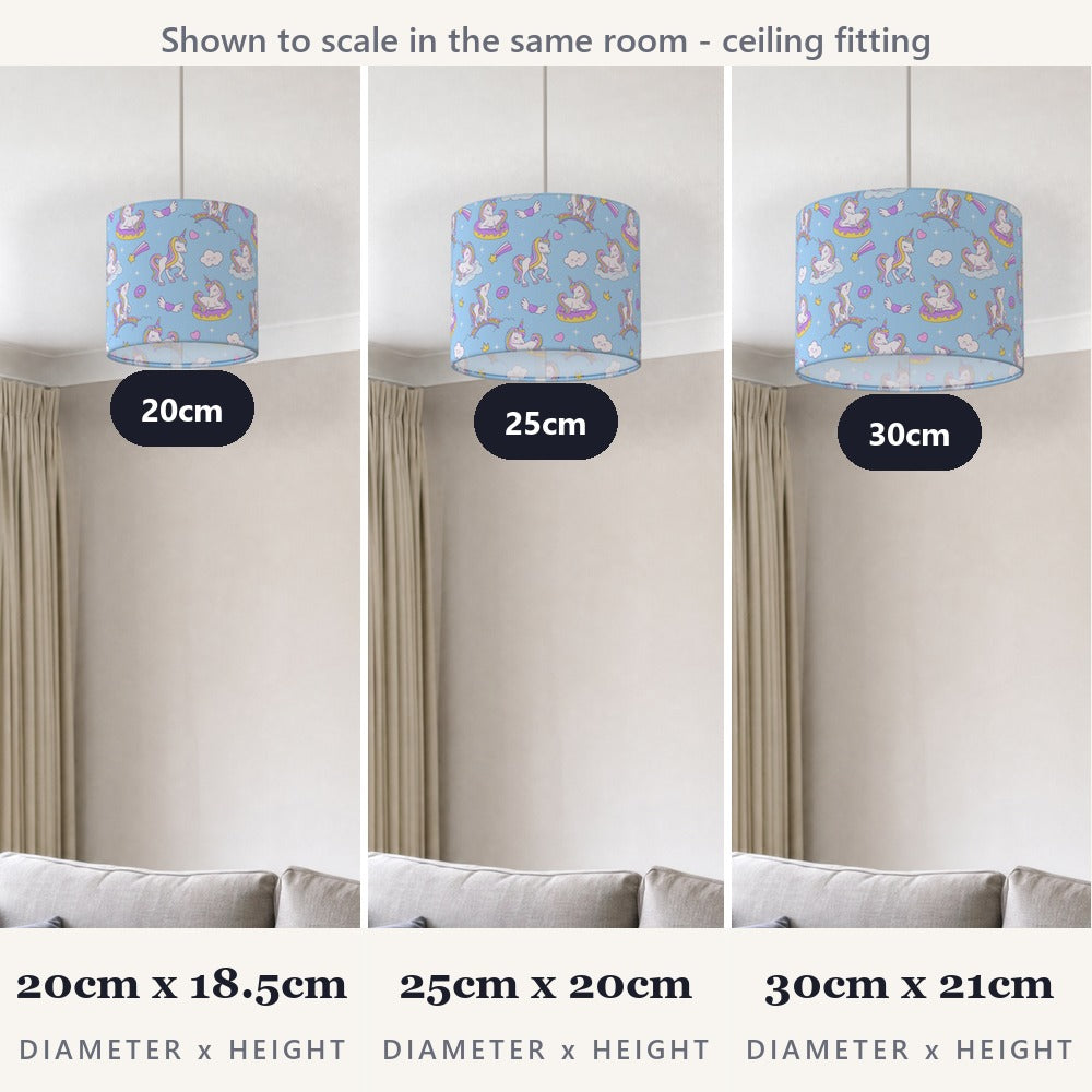 Pastel Unicorn and Rainbow lampshade