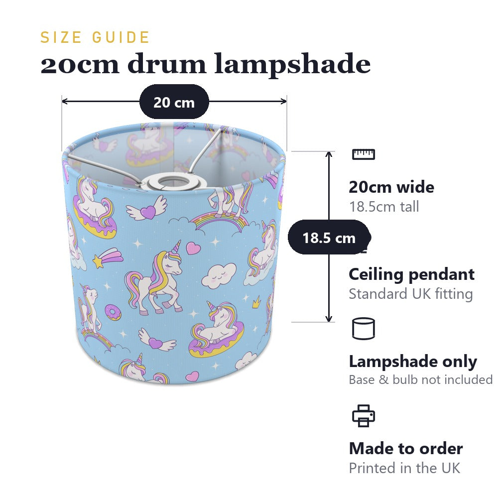 Pastel Unicorn and Rainbow lampshade