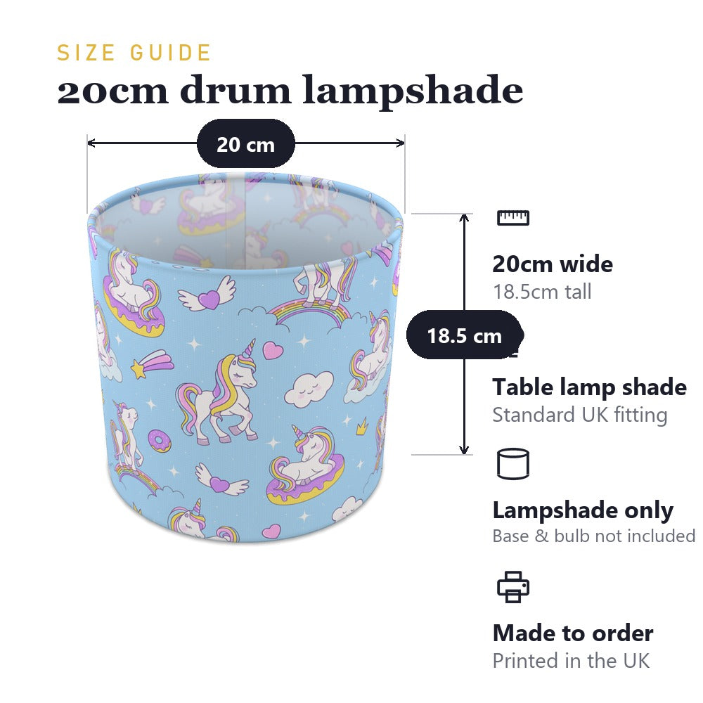 Pastel Unicorn and Rainbow lampshade