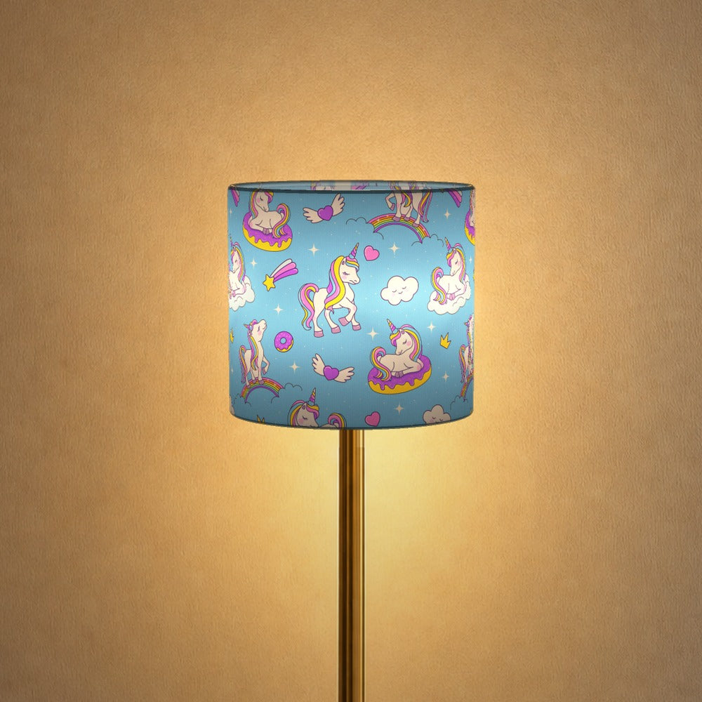 Pastel Unicorn and Rainbow lampshade