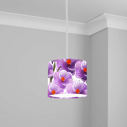 Purple Floral Hibiscus Ceiling Lampshade Lightshade for Room - 20cm x 18.5cm