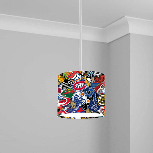 NHL Team Logo Pattern Ceiling Lampshade Lightshade for Room - 20cm x 18.5cm