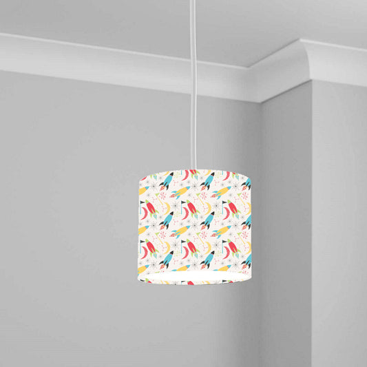 Colorful Rocket Ship Pattern Ceiling Lampshade Lightshade for Room - 20cm x 18.5cm