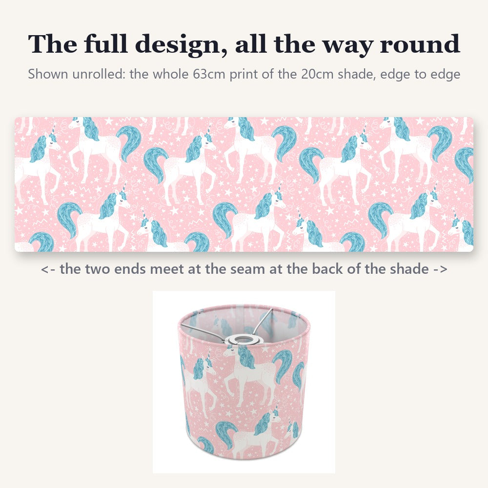 Pink Unicorn and Stars lampshade