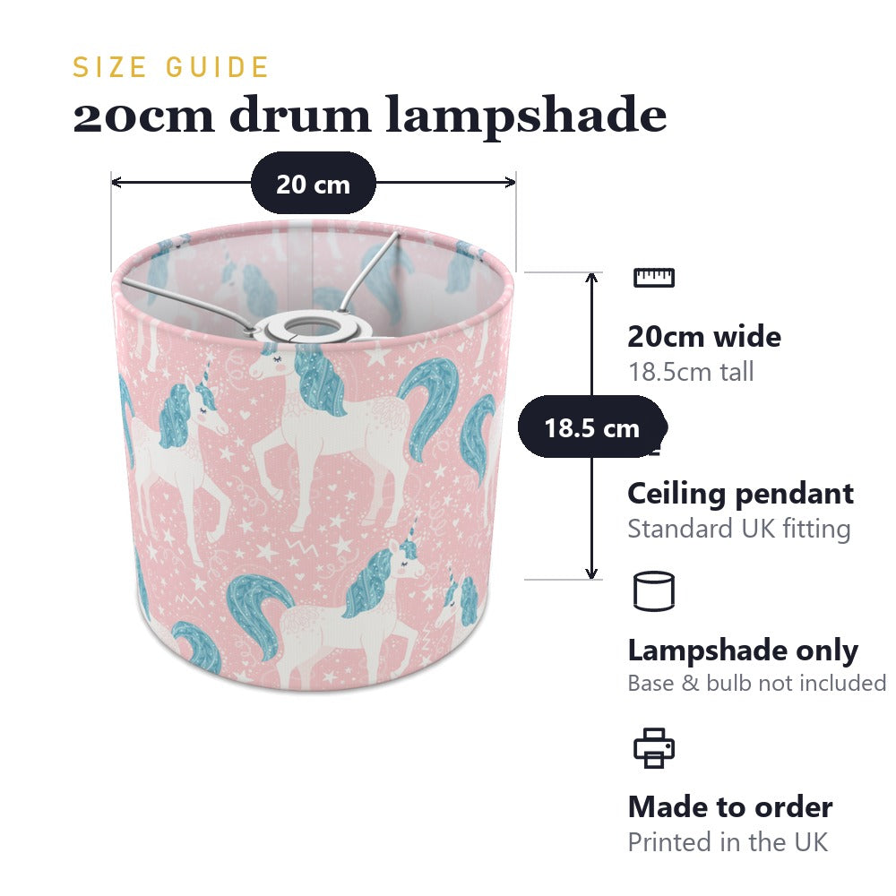 Pink Unicorn and Stars lampshade