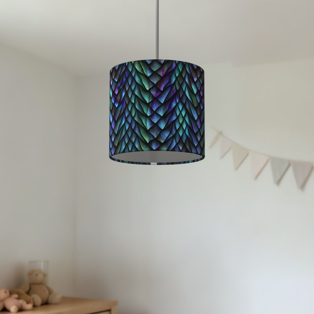 Iridescent Dragon Scale Pattern lampshade