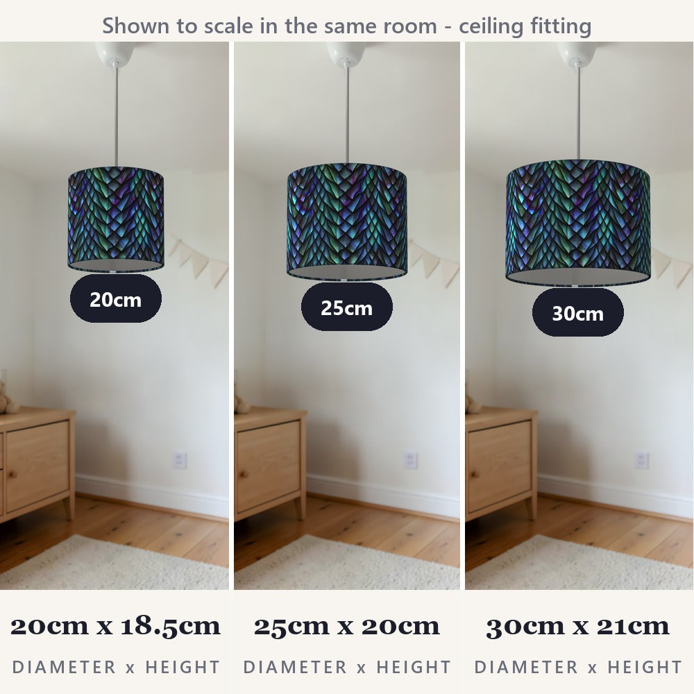 Iridescent Dragon Scale Pattern lampshade
