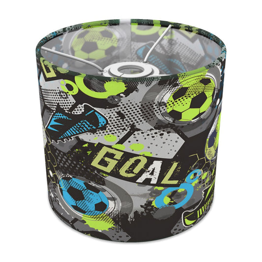 Blue Neon Soccer Ball lampshade - 20cm Ceiling