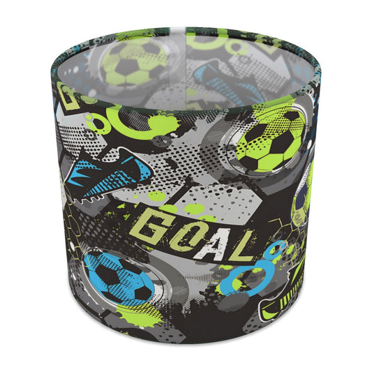 Blue Neon Soccer Ball lampshade - 20cm Table