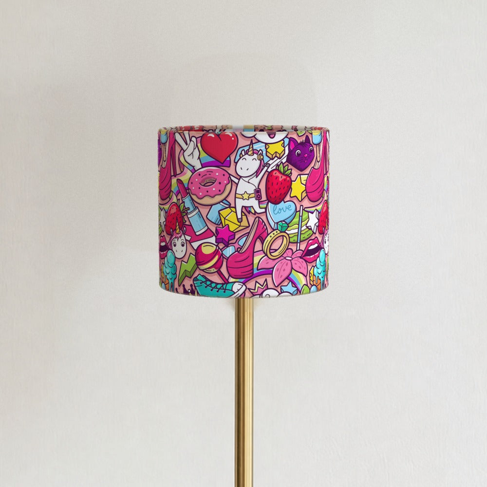 Unicorn and Hearts lampshade