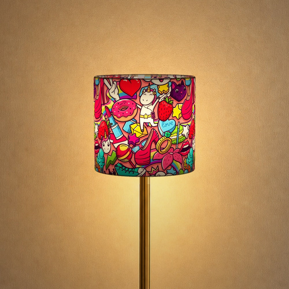 Unicorn and Hearts lampshade