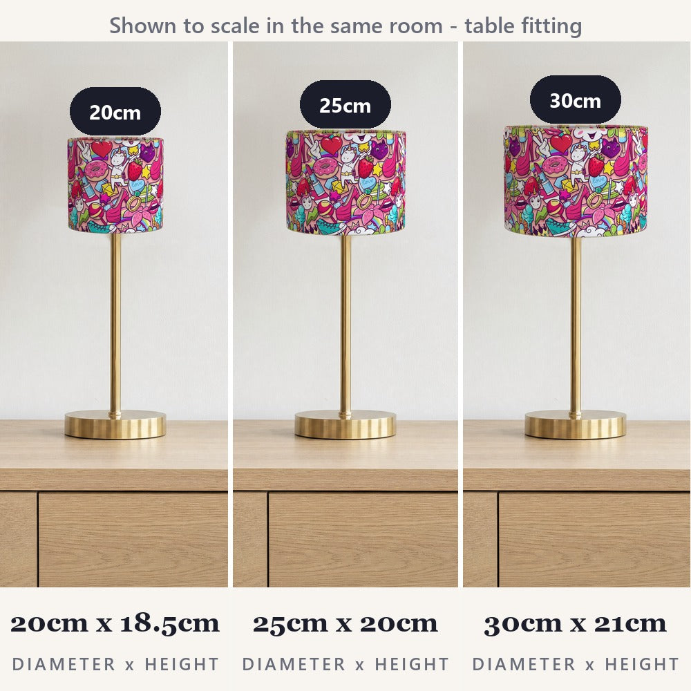 Unicorn and Hearts lampshade