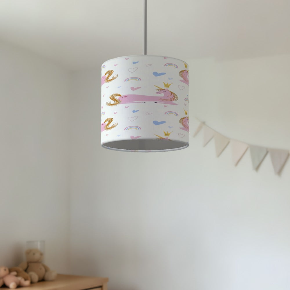 Pastel Unicorn and Stars lampshade