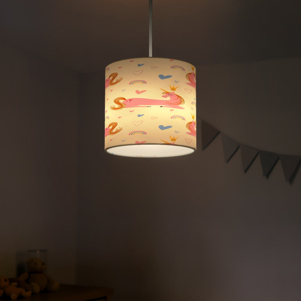 Pastel Unicorn and Stars lampshade