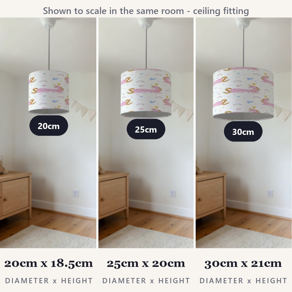 Pastel Unicorn and Stars lampshade